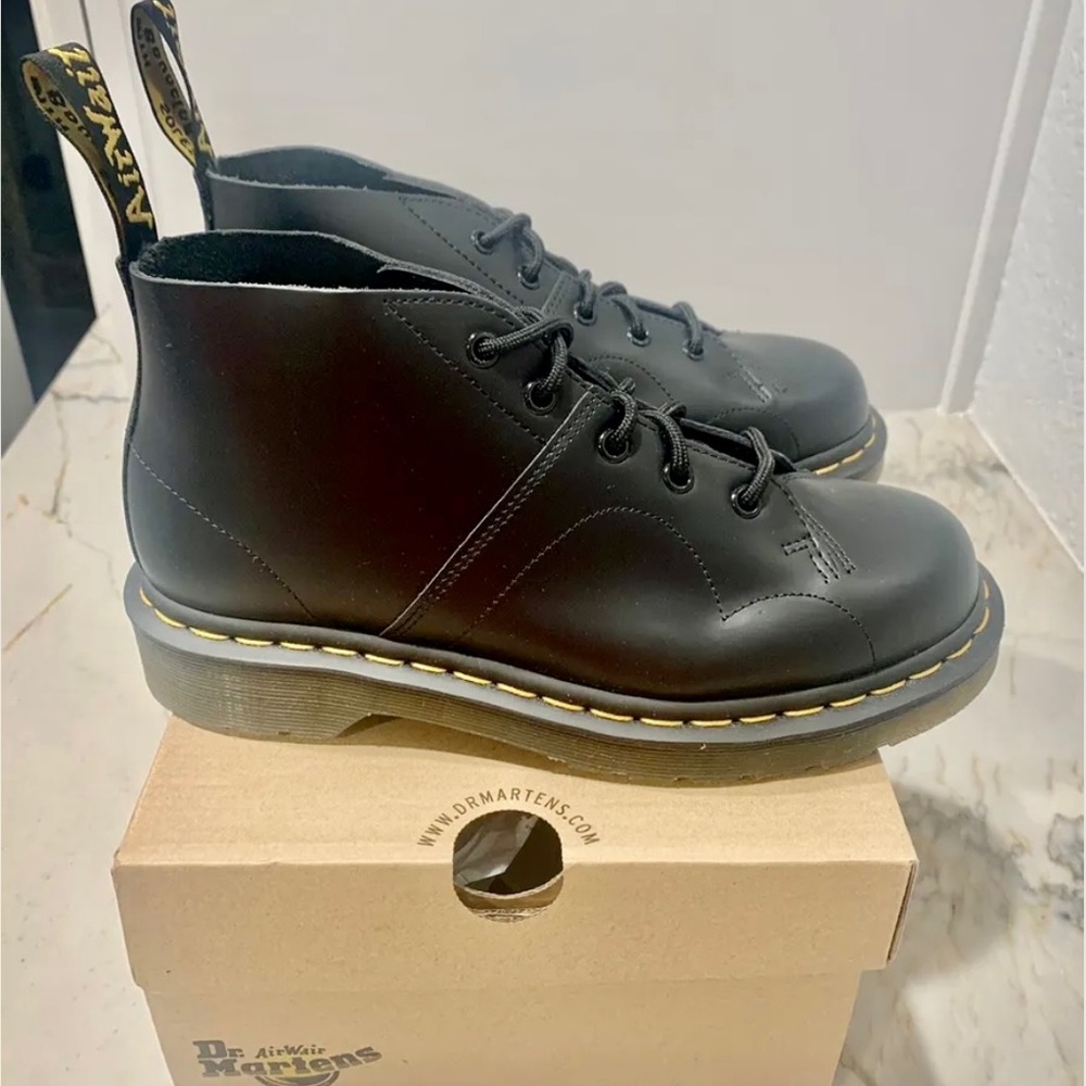 Dr. Martens Church Smooth Leather Black boots Women’s US 8 UK 6 Box Included